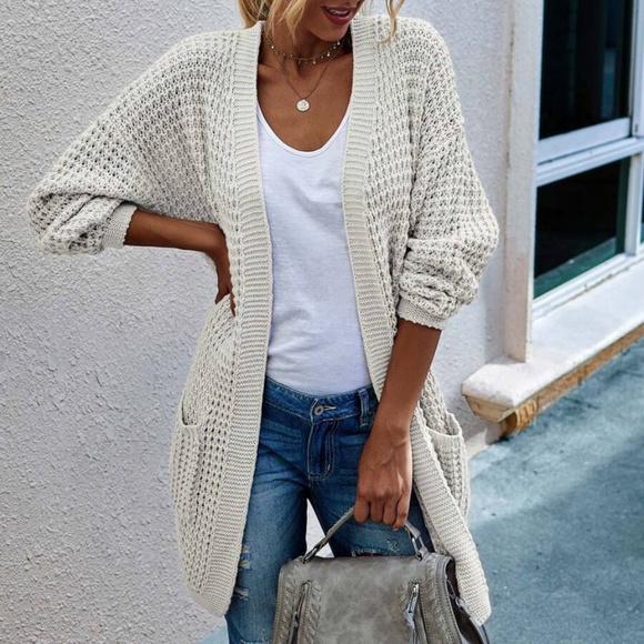 Black Cozy chunky knit open front cardigan - Picture 9 of 12